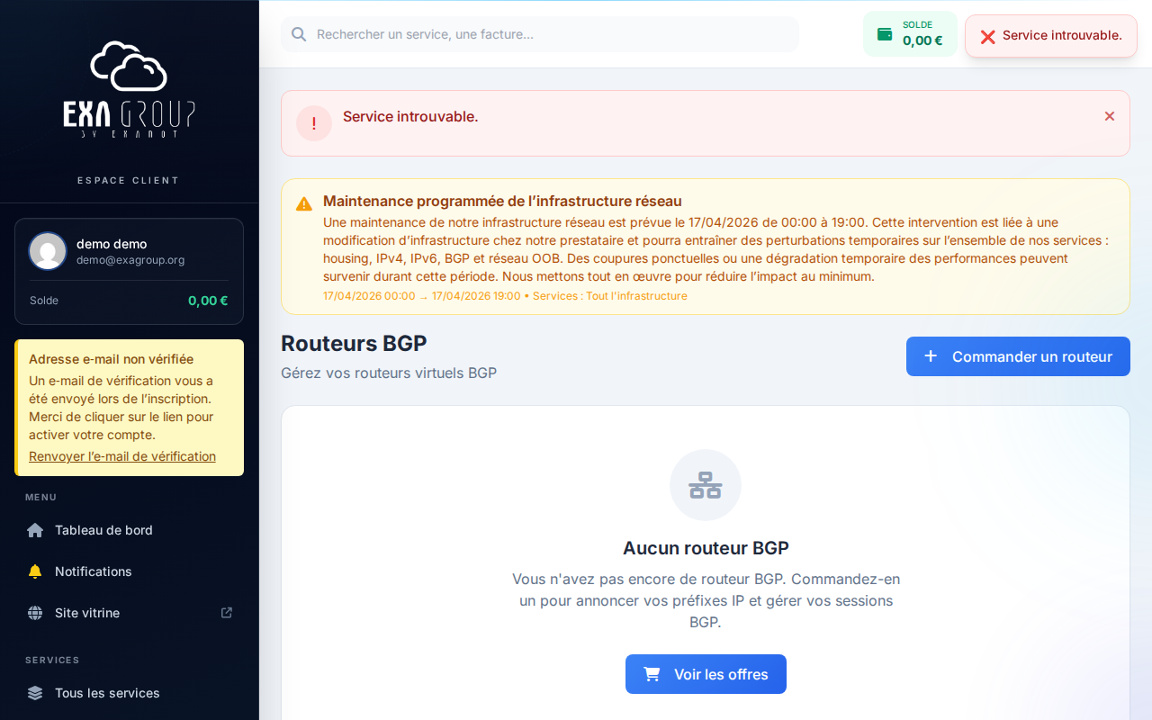 Console FRRouting ouverte dans le navigateur — invite de commande vtysh