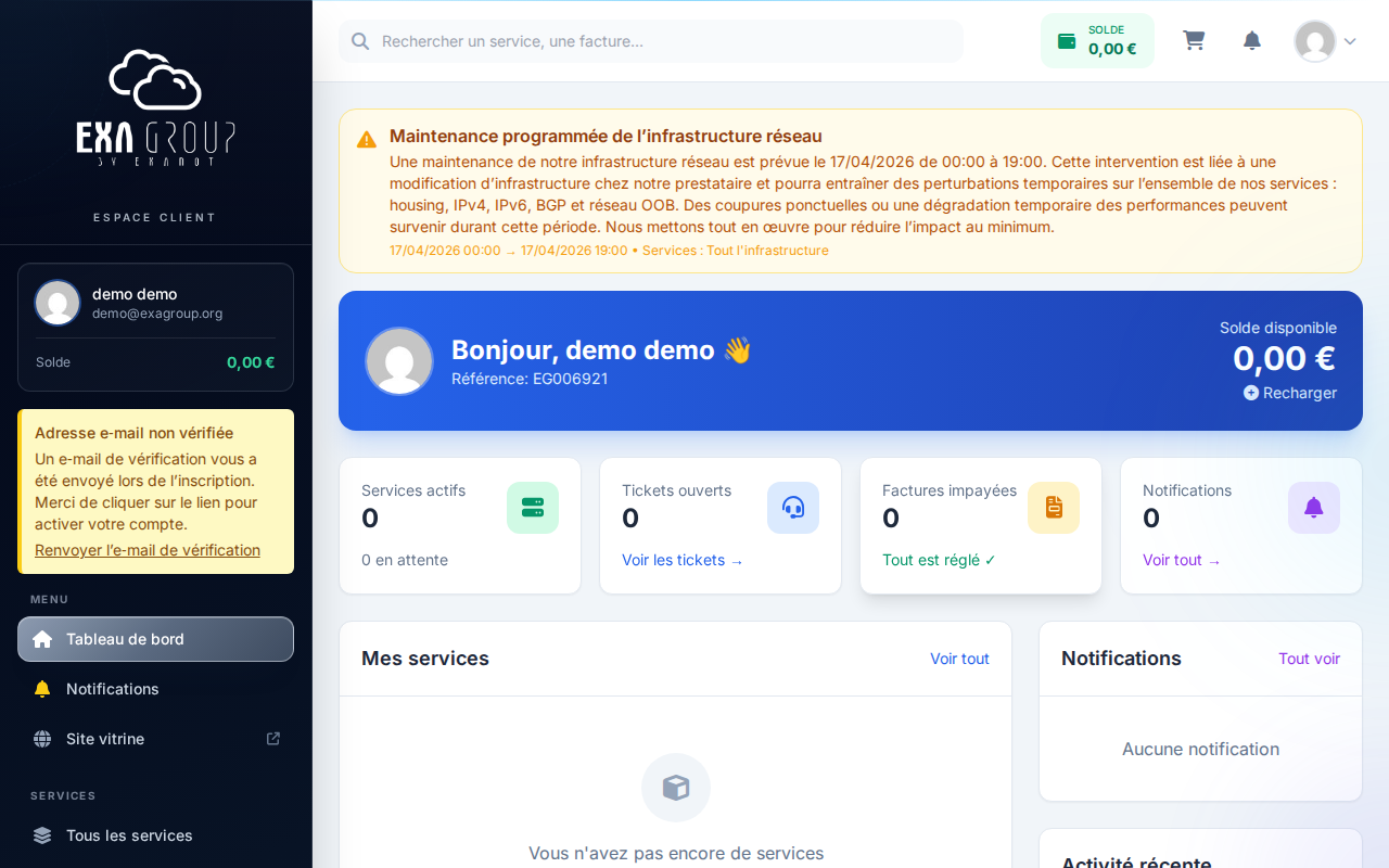 Widget renouvellements à venir — liste des services expirant bientôt